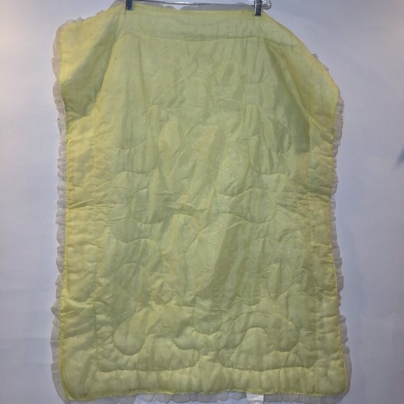 VTG 50s Sears Crib Blanket Comforter Pastel Bunny Rabbit Turtle Ruffle Hem 43x33 - Picture 9 of 9